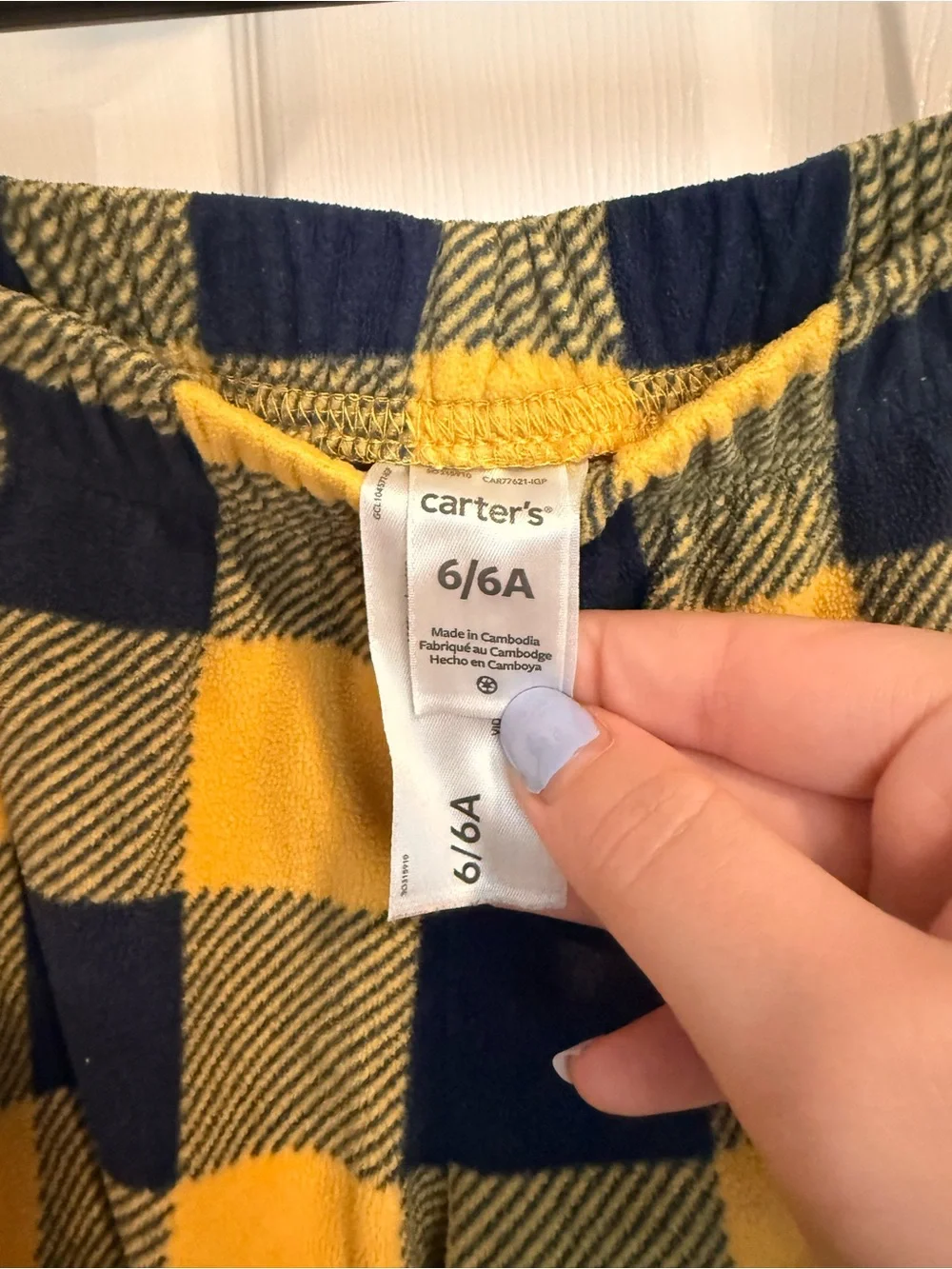 Carter's Yellow & Navy Plaid Lounge Pants